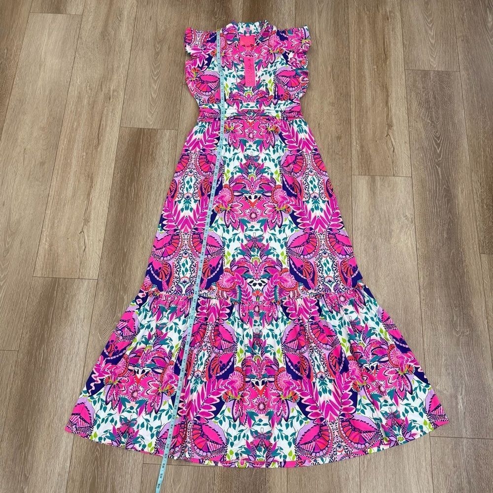 NWT Lilly Pulitzer Adriann Flutter Sleeve Maxi Dress Size Medium - Picture 11 of 15